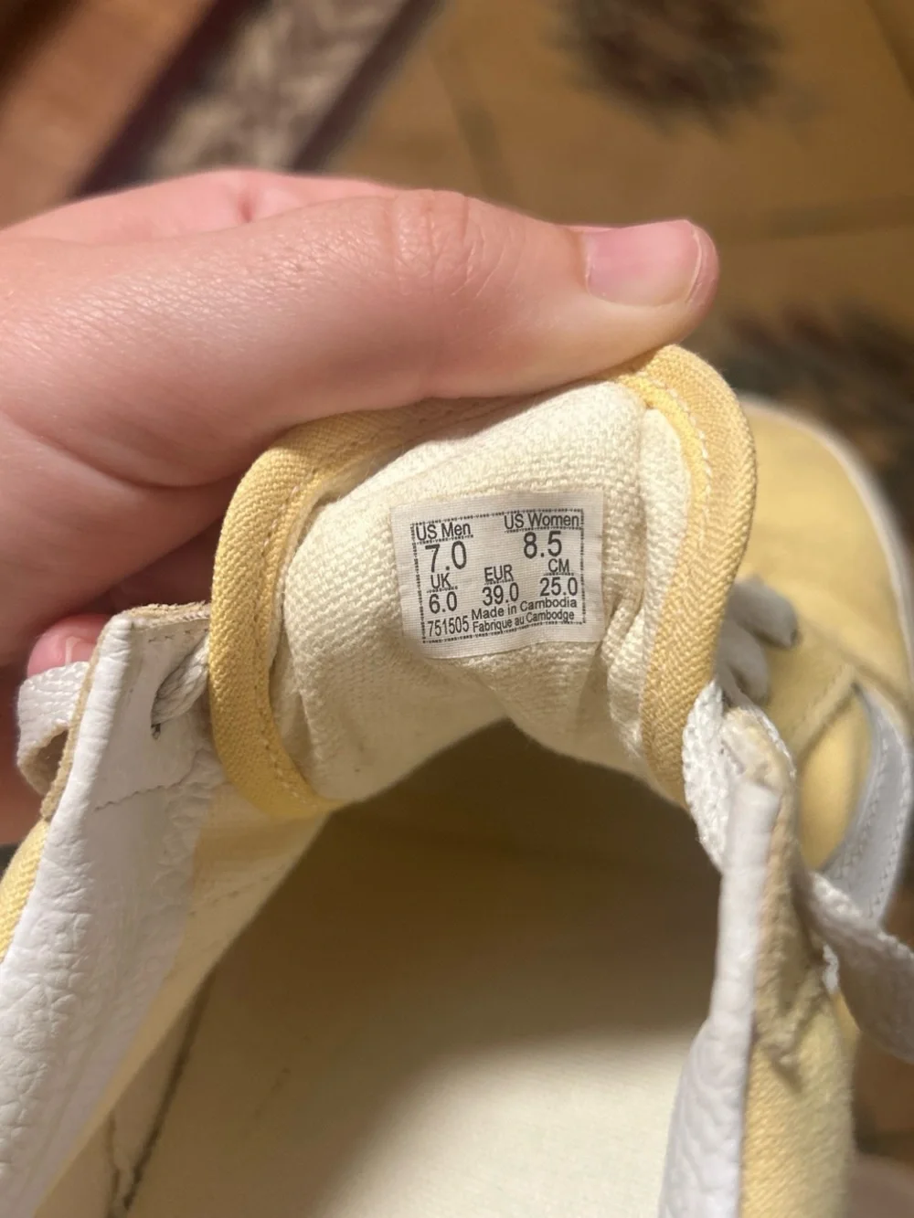Yellow and White Low-Top Vans